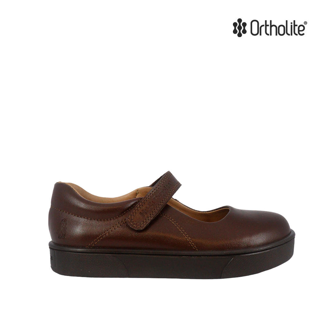 Ballerinas escolar Jane para niña color café