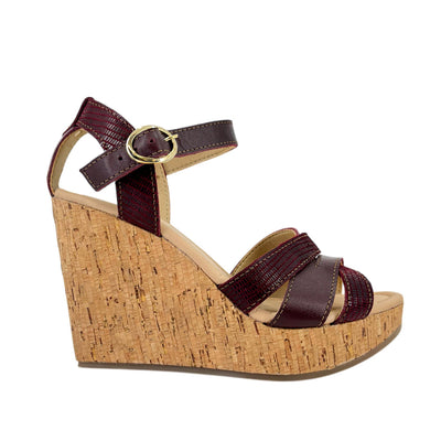 Sandalias de plataforma Dora para mujer color burgundy