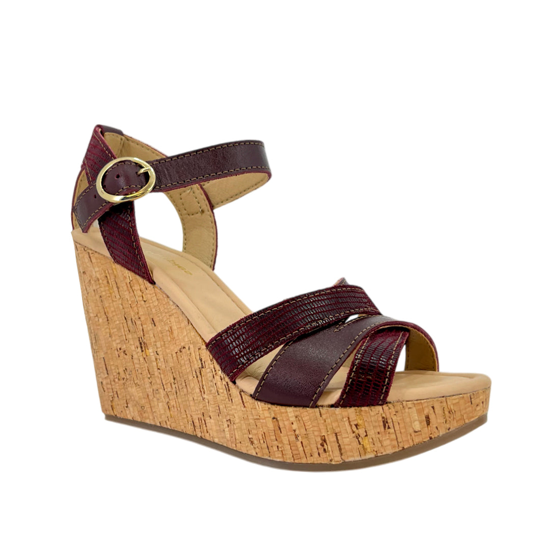 Sandalias de plataforma Dora para mujer color burgundy