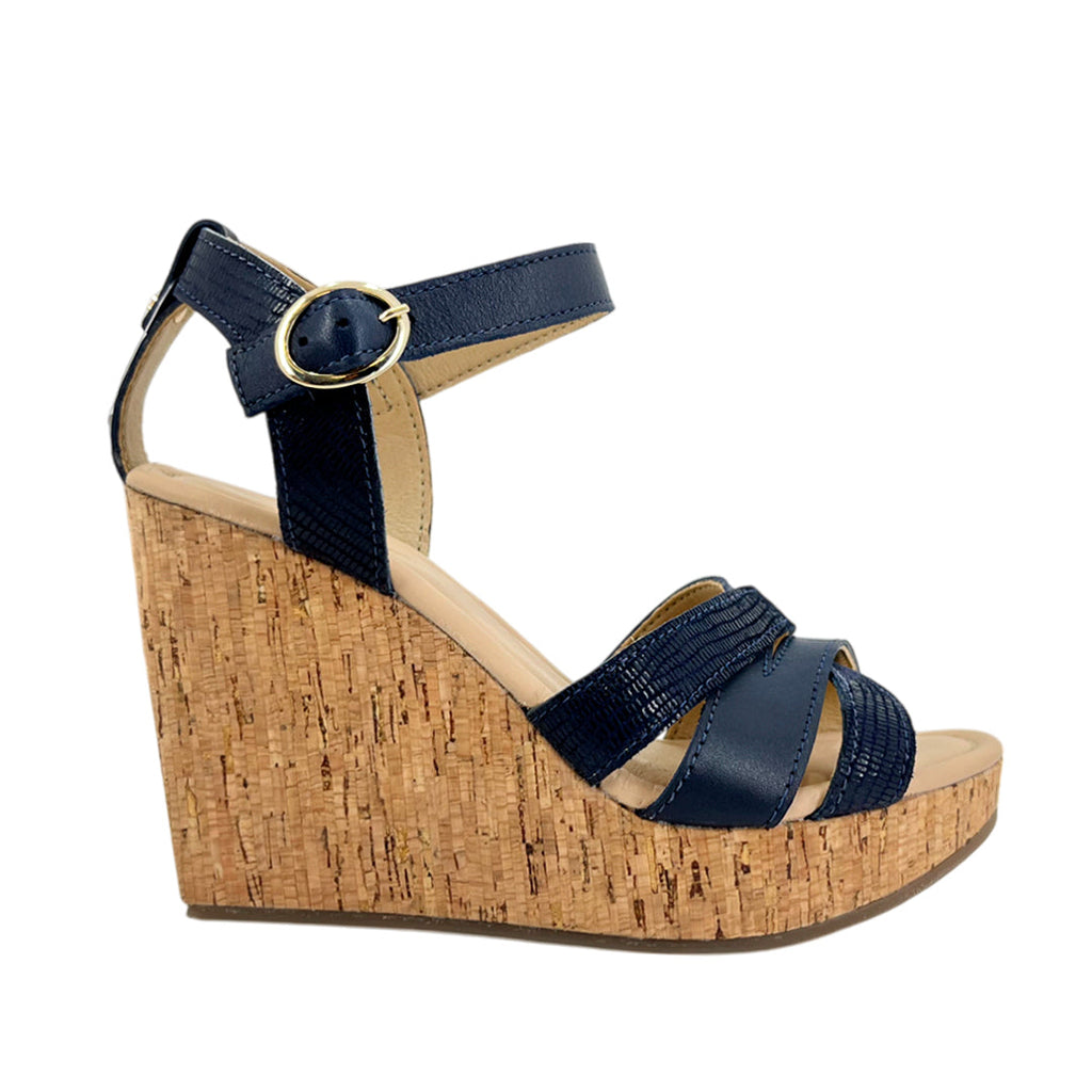 Sandalias de plataforma Dora para mujer color navy