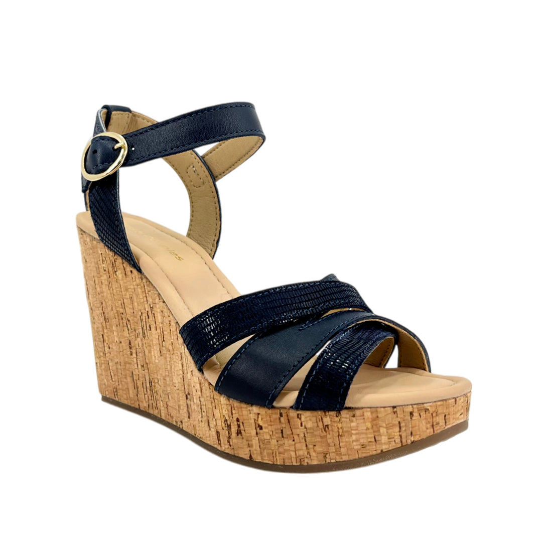 Sandalias de plataforma Dora para mujer color navy