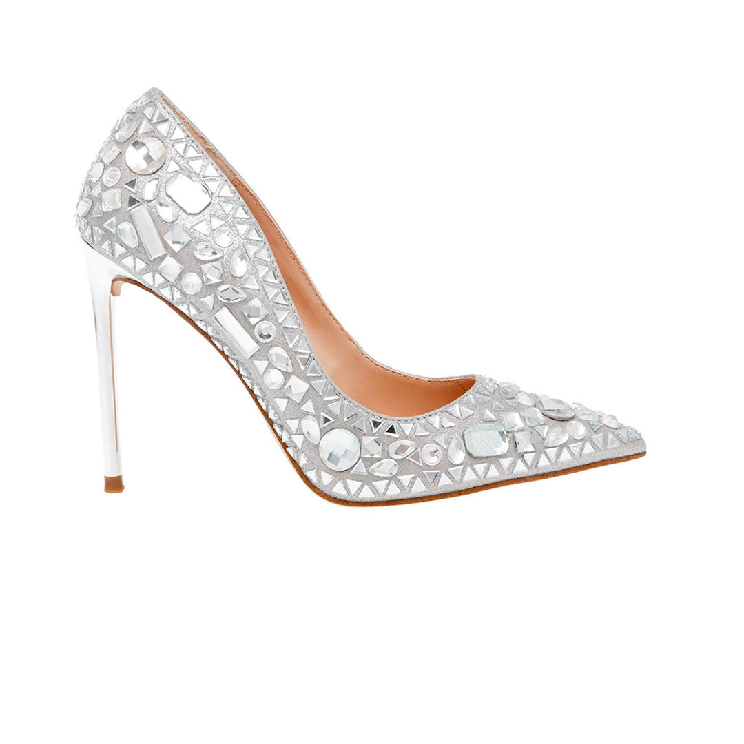 Zapatos de tacon Veta Rhinest plateado para Mujer