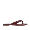 Sandalias flats Karen burgundy para mujer