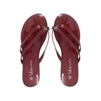 Sandalias flats Karen burgundy para mujer
