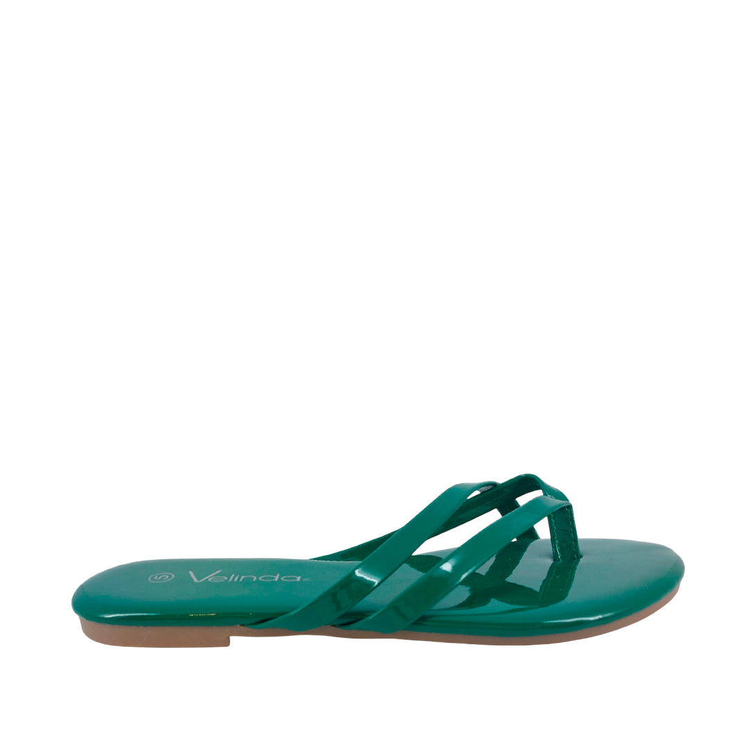 Sandalias flats Karen verde para mujer