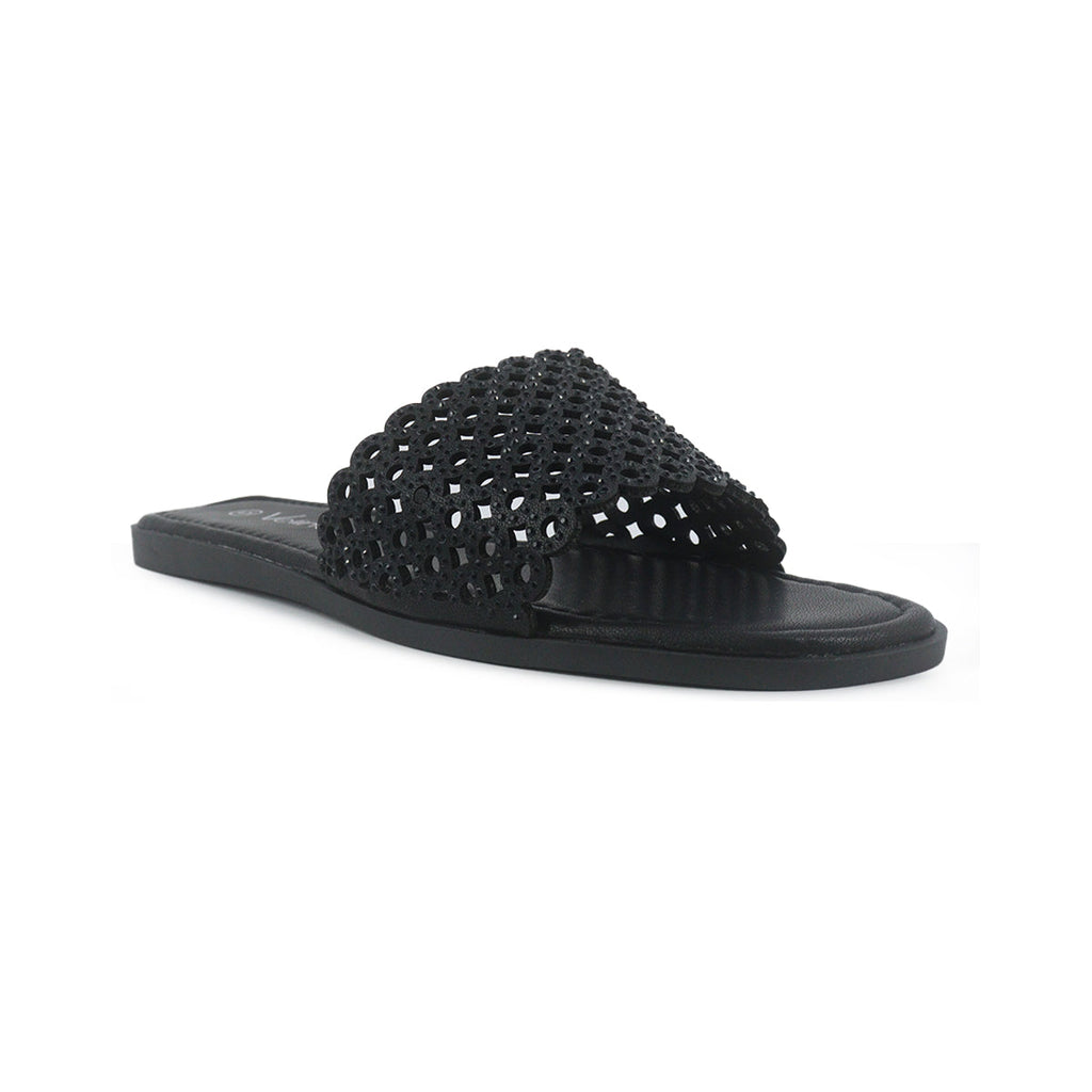 Sandalias flats Lea negro para Mujer