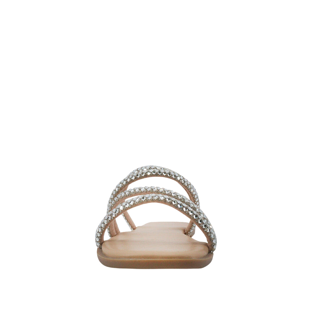 Sandalias flats Mady plateado para mujer