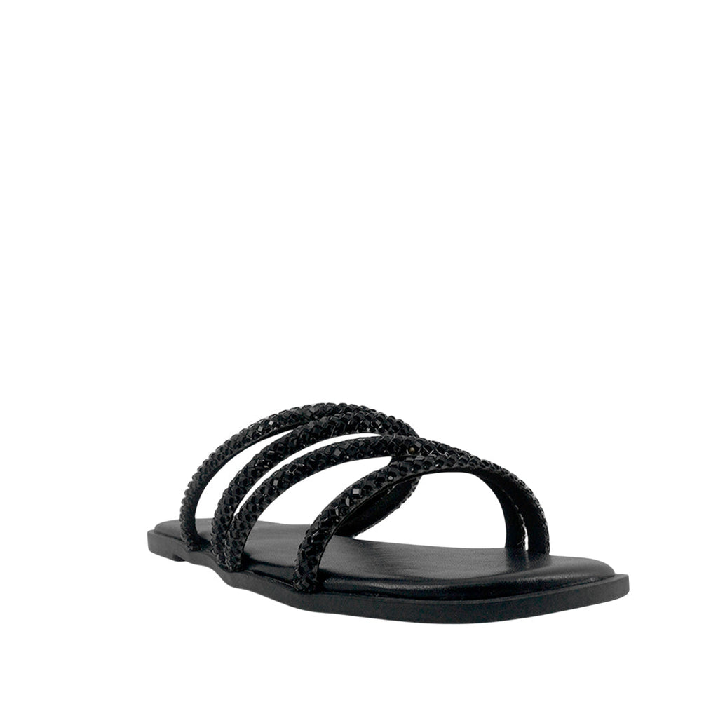Sandalias flats Mady negro para mujer