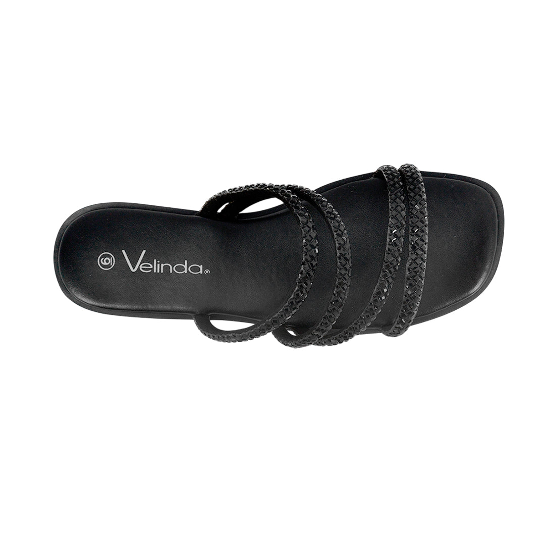 Sandalias flats Mady negro para mujer