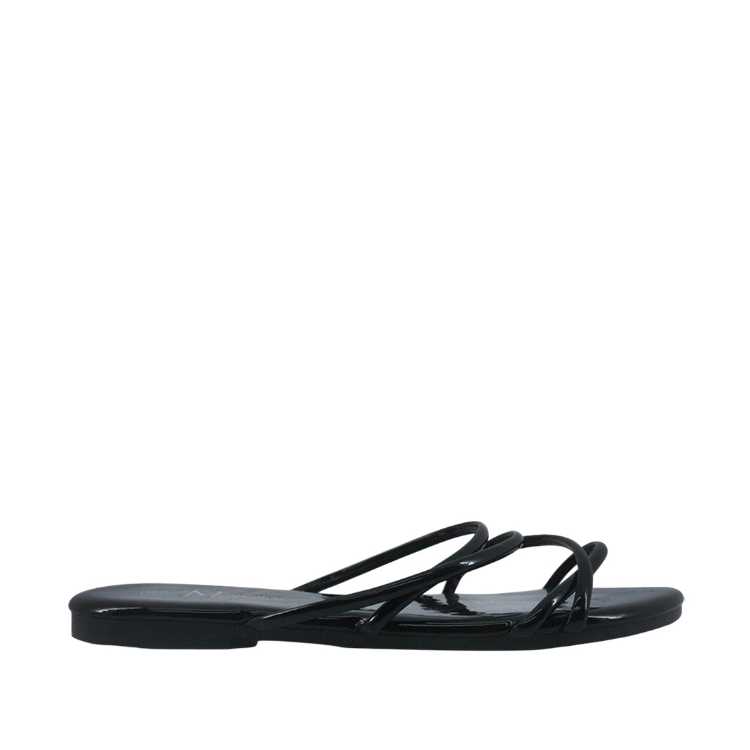 Sandalias flats Keren negro para mujer