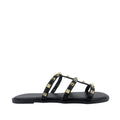 Sandalias flats Valeria negro para mujer