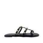 Sandalias flats Valeria negro para mujer