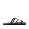 Sandalias flats Valeria negro para mujer