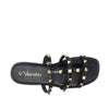 Sandalias flats Valeria negro para mujer
