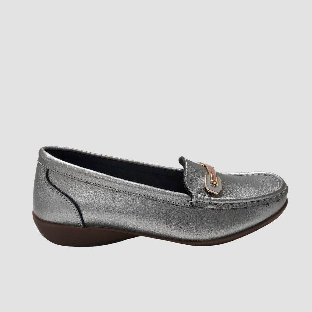 Mocasines Ena pewter para mujer