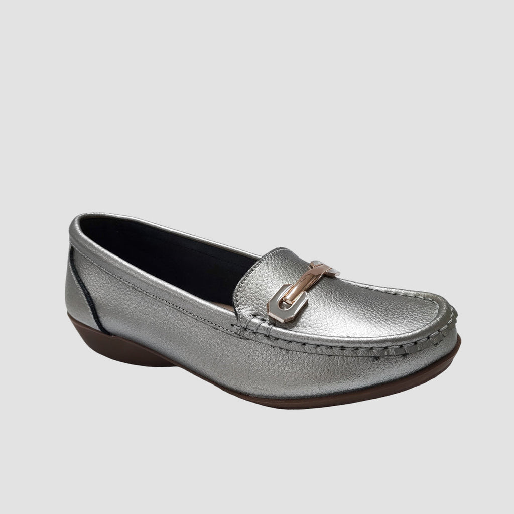 Mocasines Ena pewter para mujer