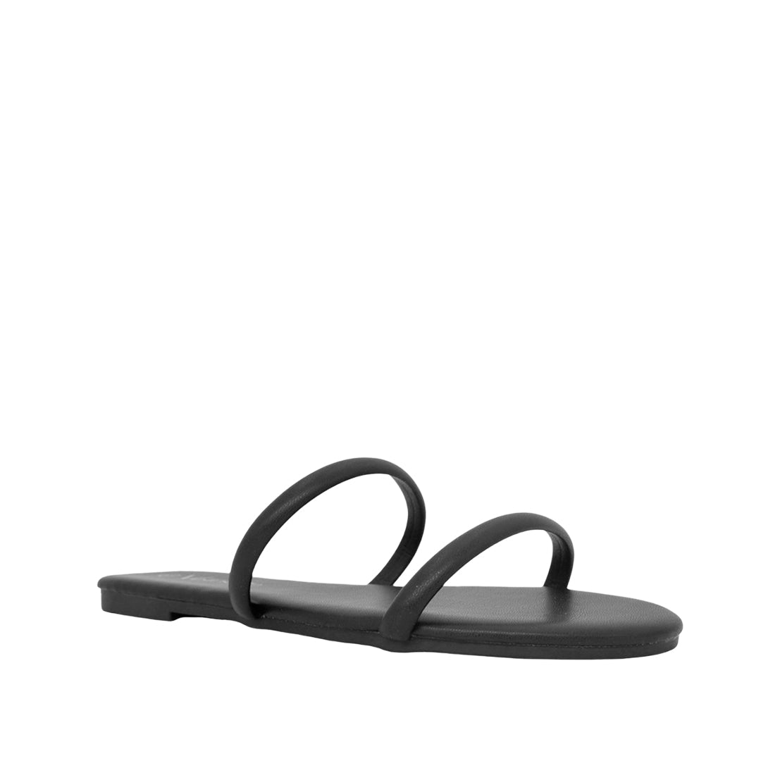 Sandalias flats Kory negro para mujer