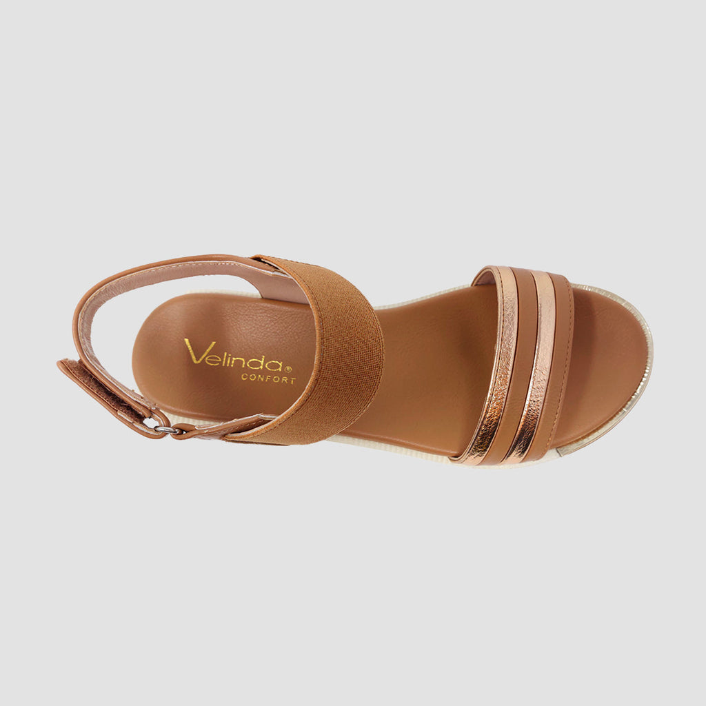 Sandalias flats Lena tan para mujer
