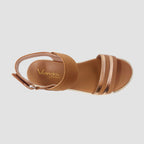 Sandalias flats Lena tan para mujer