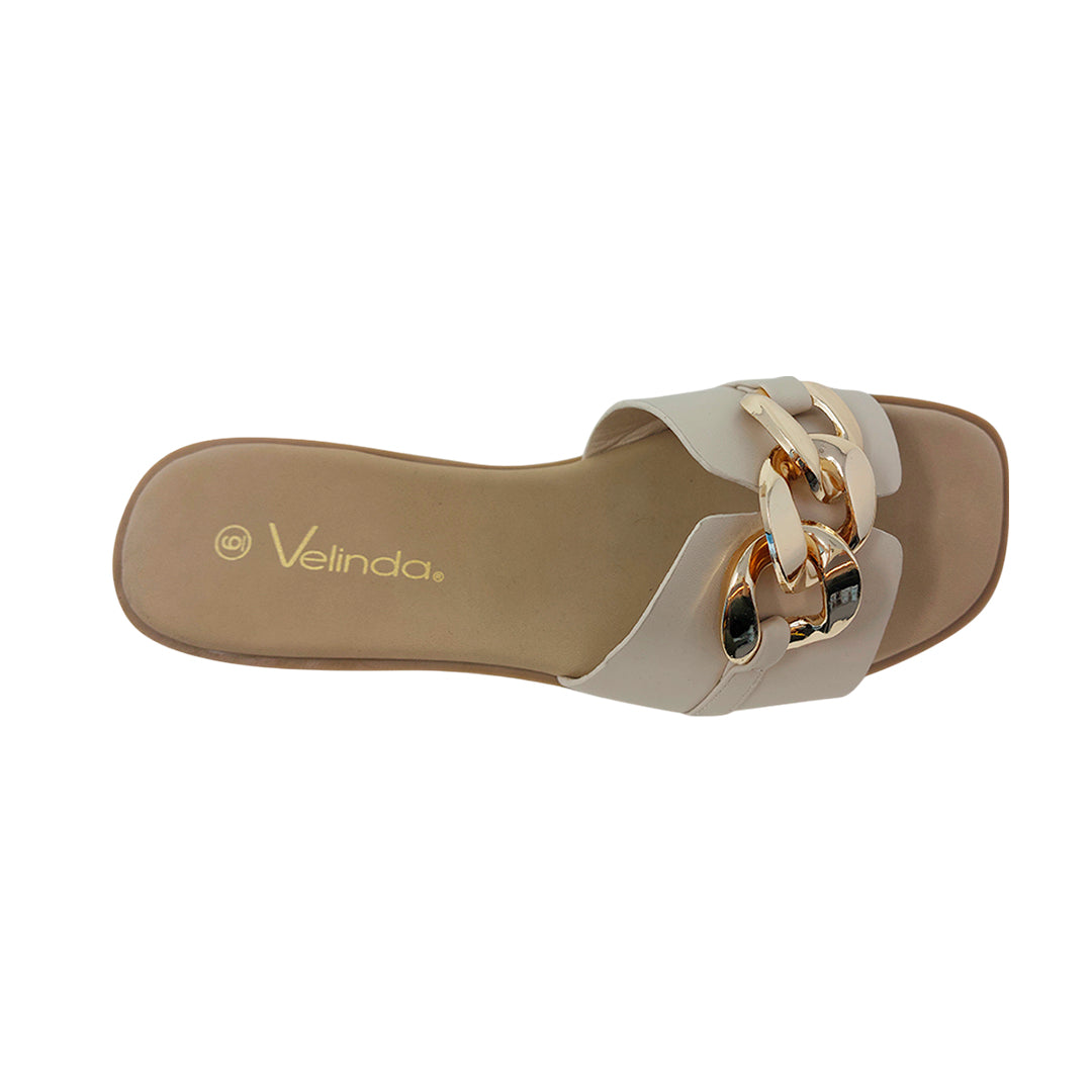 Sandalias flats Mariam para mujer color hueso