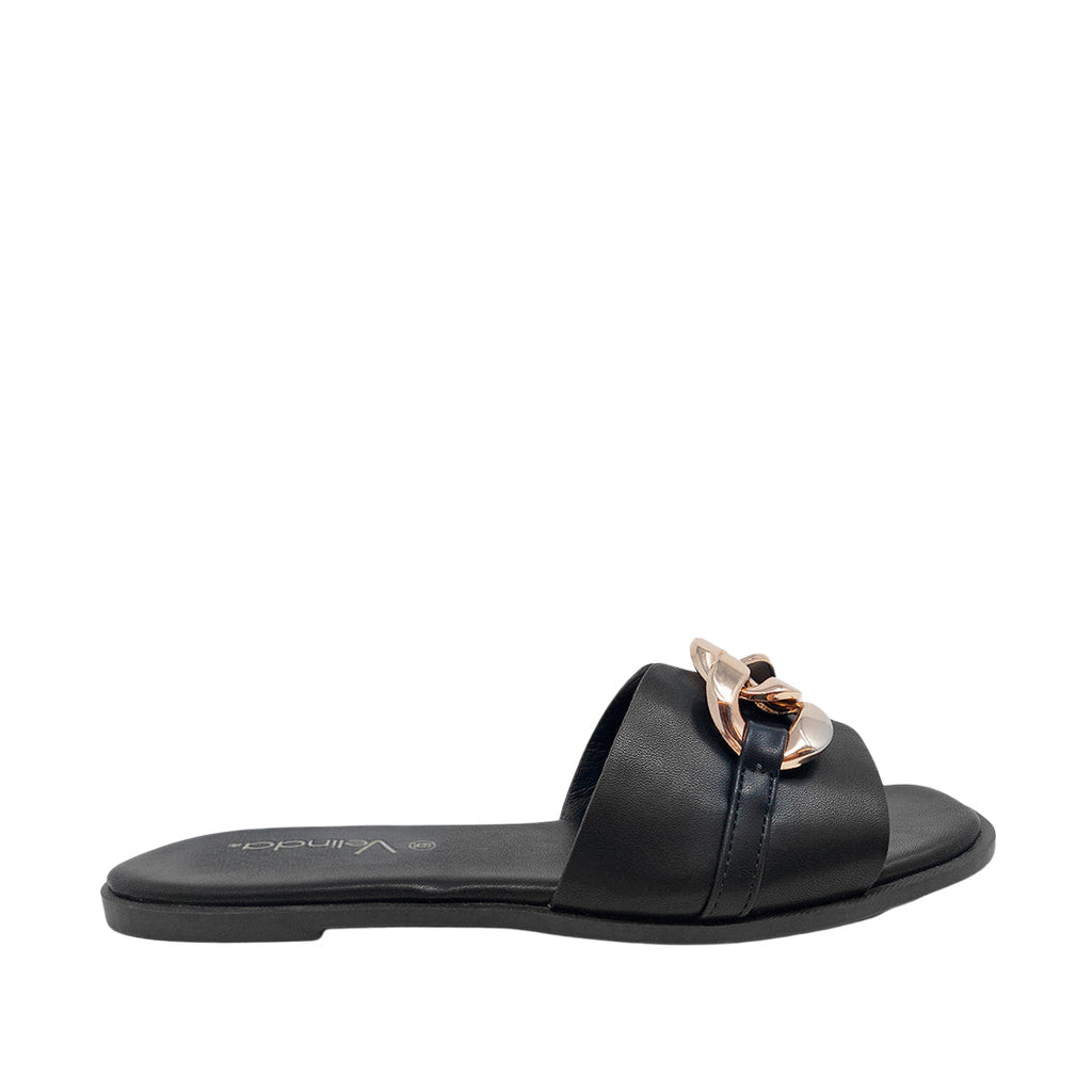 Sandalias flats Mariam para mujer color negro