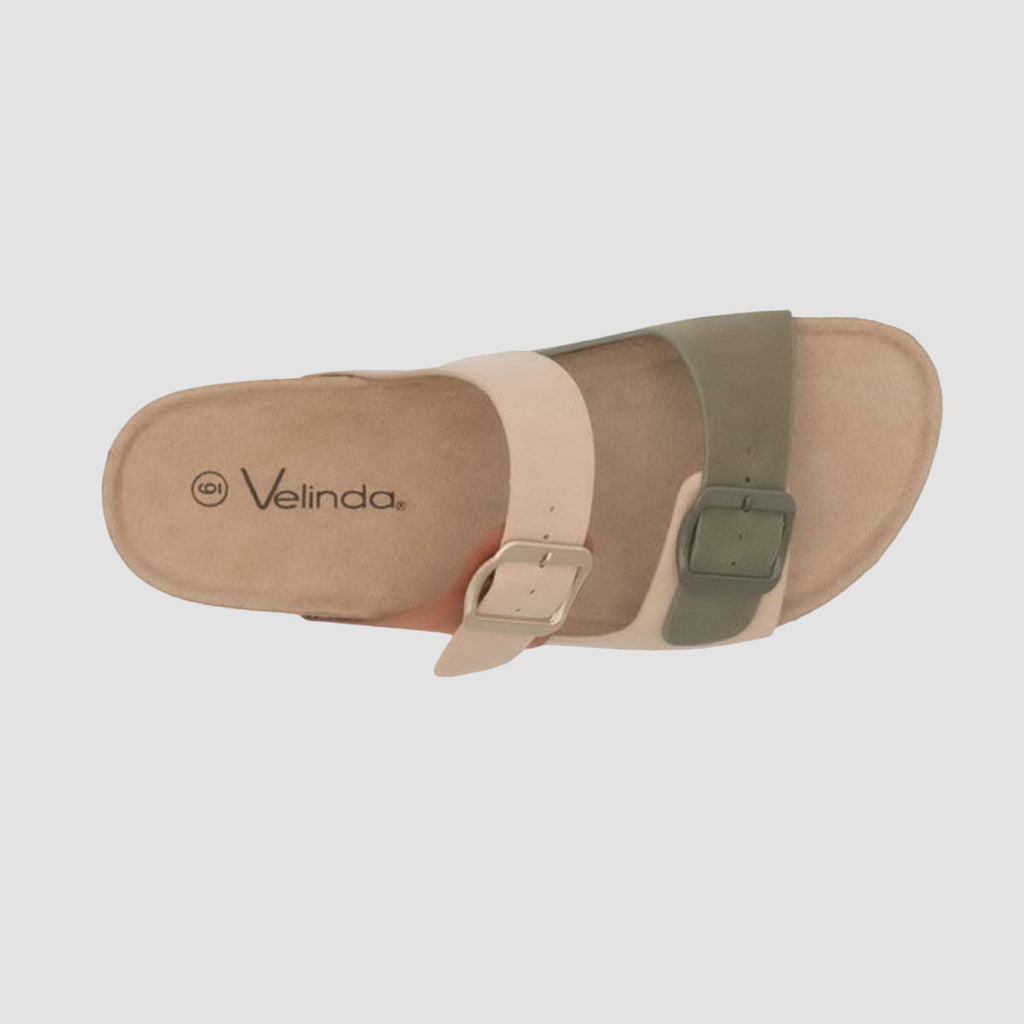 Sandalias flats Mirka beige para mujer