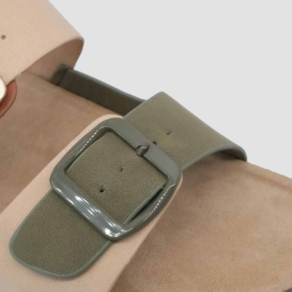 Sandalias flats Mirka beige para mujer