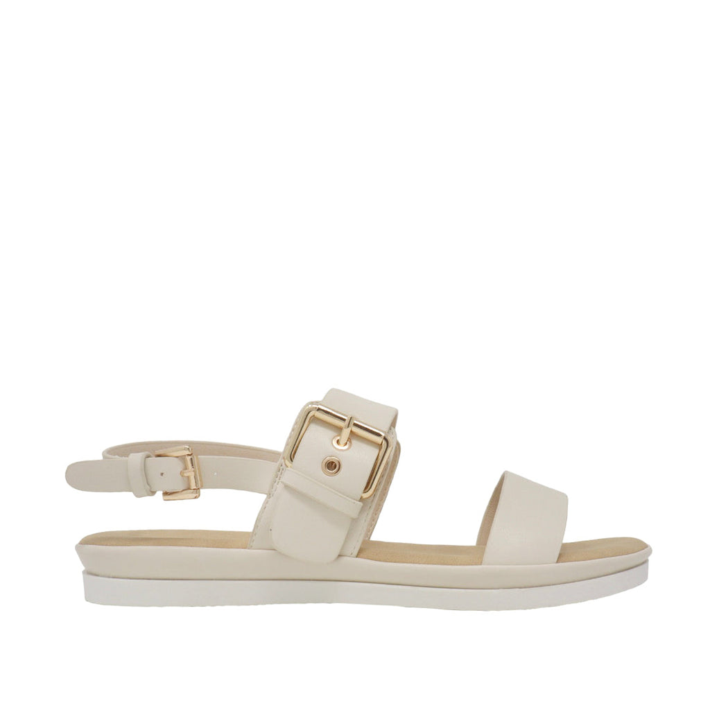 Sandalias flats Obelia para mujer color blanco