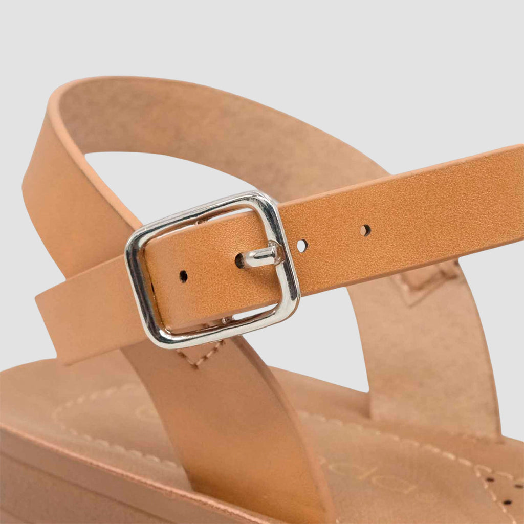 Sandalias flats Maribel tan para mujer