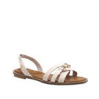 Sandalias flats Ophelia para mujer color blanco