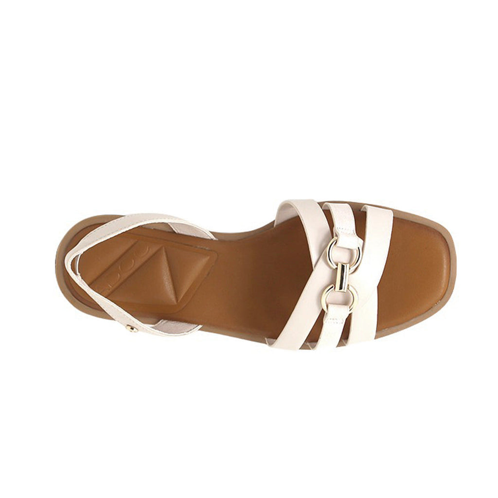Sandalias flats Ophelia para mujer color blanco