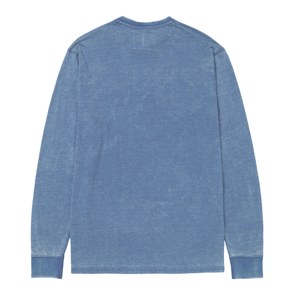 Camisa Burnout Henley para hombre color azul