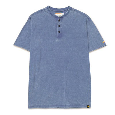 Camisa Polo Burnout Henley para hombre color azul