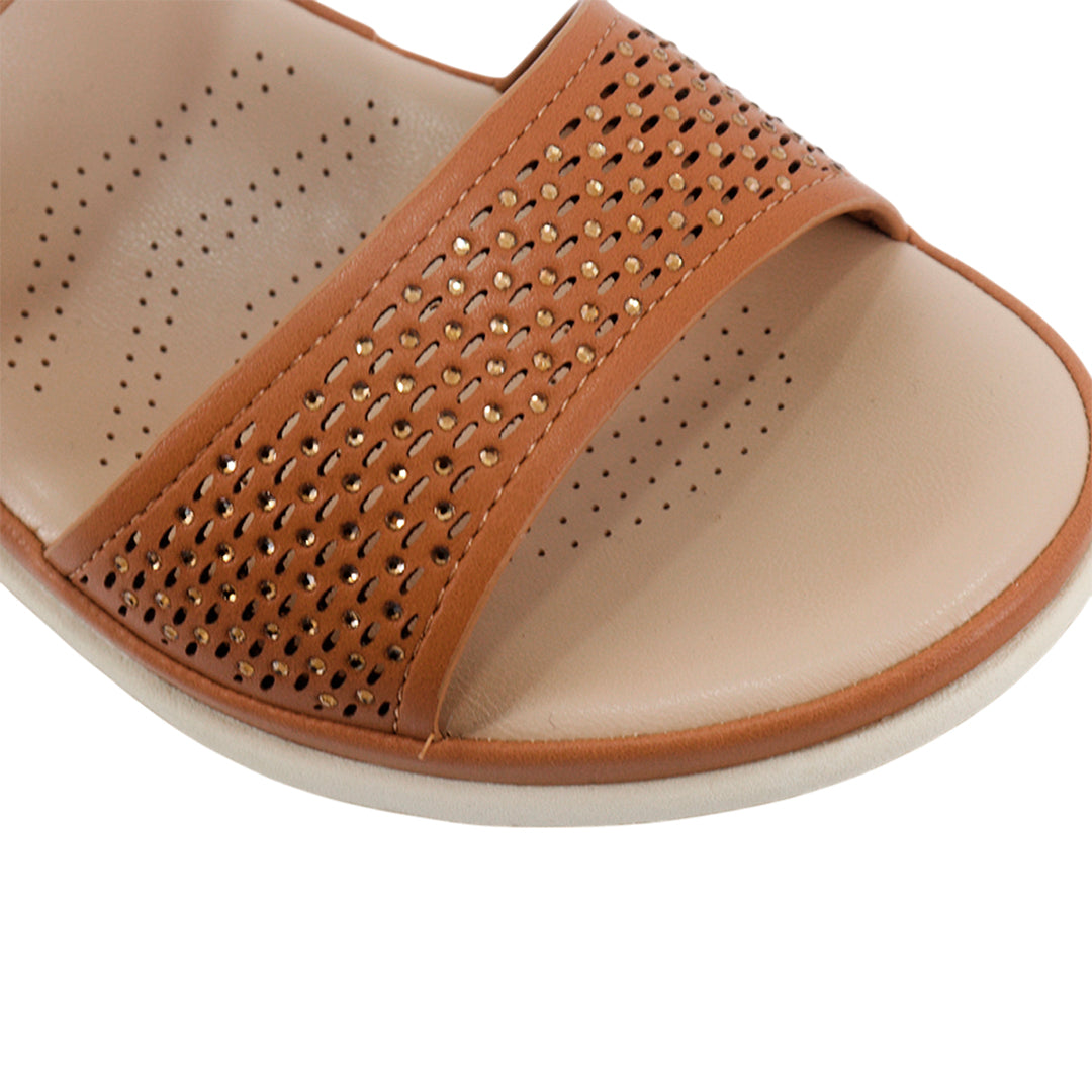 Sandalias flats Gladys tan