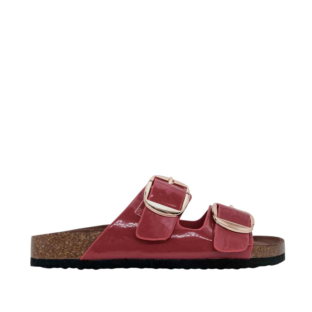 Sandalias flats Mirka burgundy