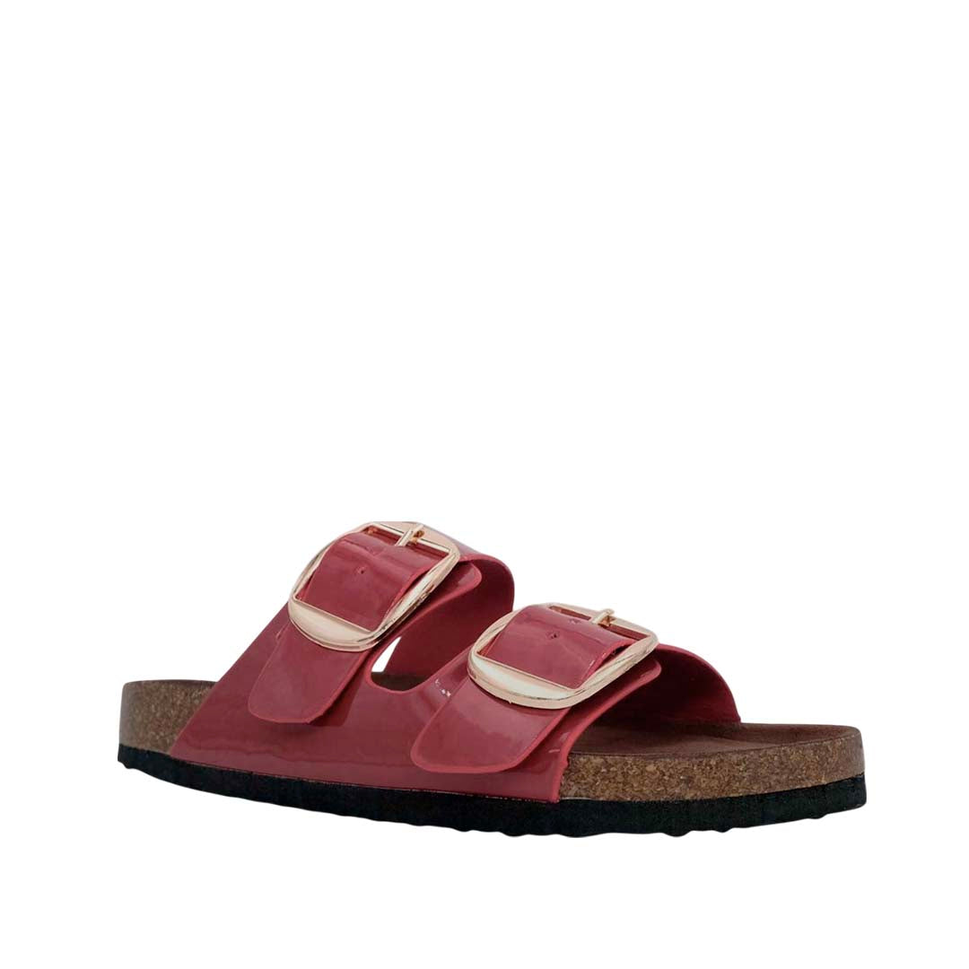 Sandalias flats Mirka burgundy