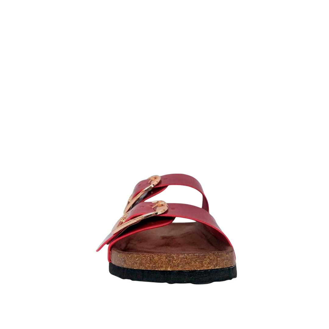 Sandalias flats Mirka burgundy