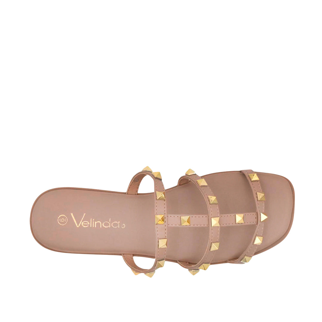 Sandalias flats Valeria taupe