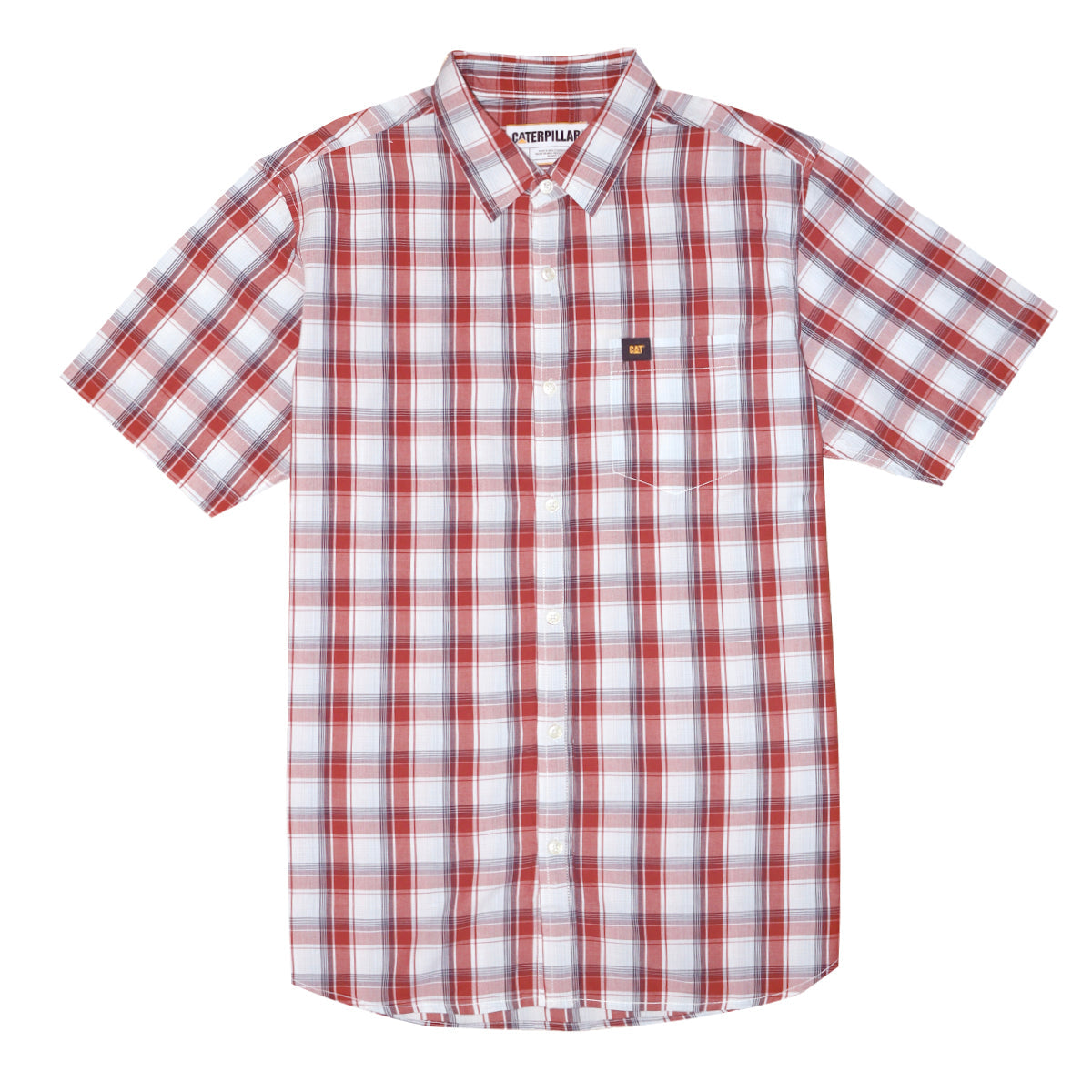 Camisa Plaid Poplin para hombre color naranja