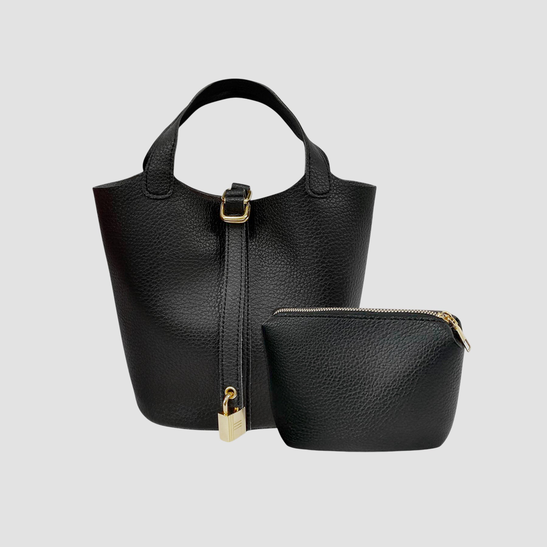 Cartera satchel Bucket negro