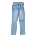 Jeans Triblendn High-Rise Straight para mujer color celeste