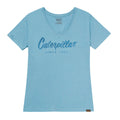 Camiseta Script V-Neck para mujer color celeste