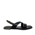 Sandalias flats Galatea para mujer color negro