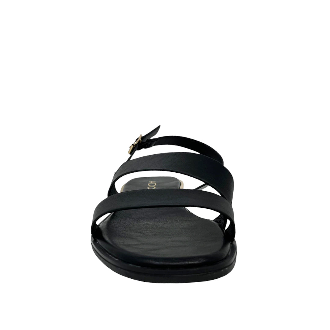 Sandalias flats Galatea para mujer color negro