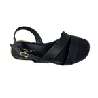 Sandalias flats Galatea para mujer color negro