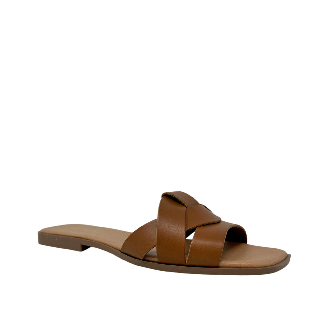 Sandalias flats Waiola para mujer color tan