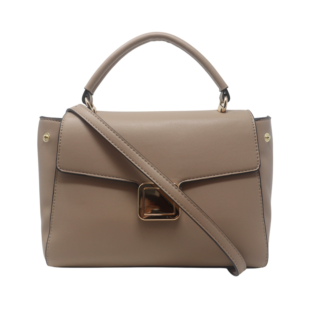 Cartera satchel Silvana para mujer color taupe