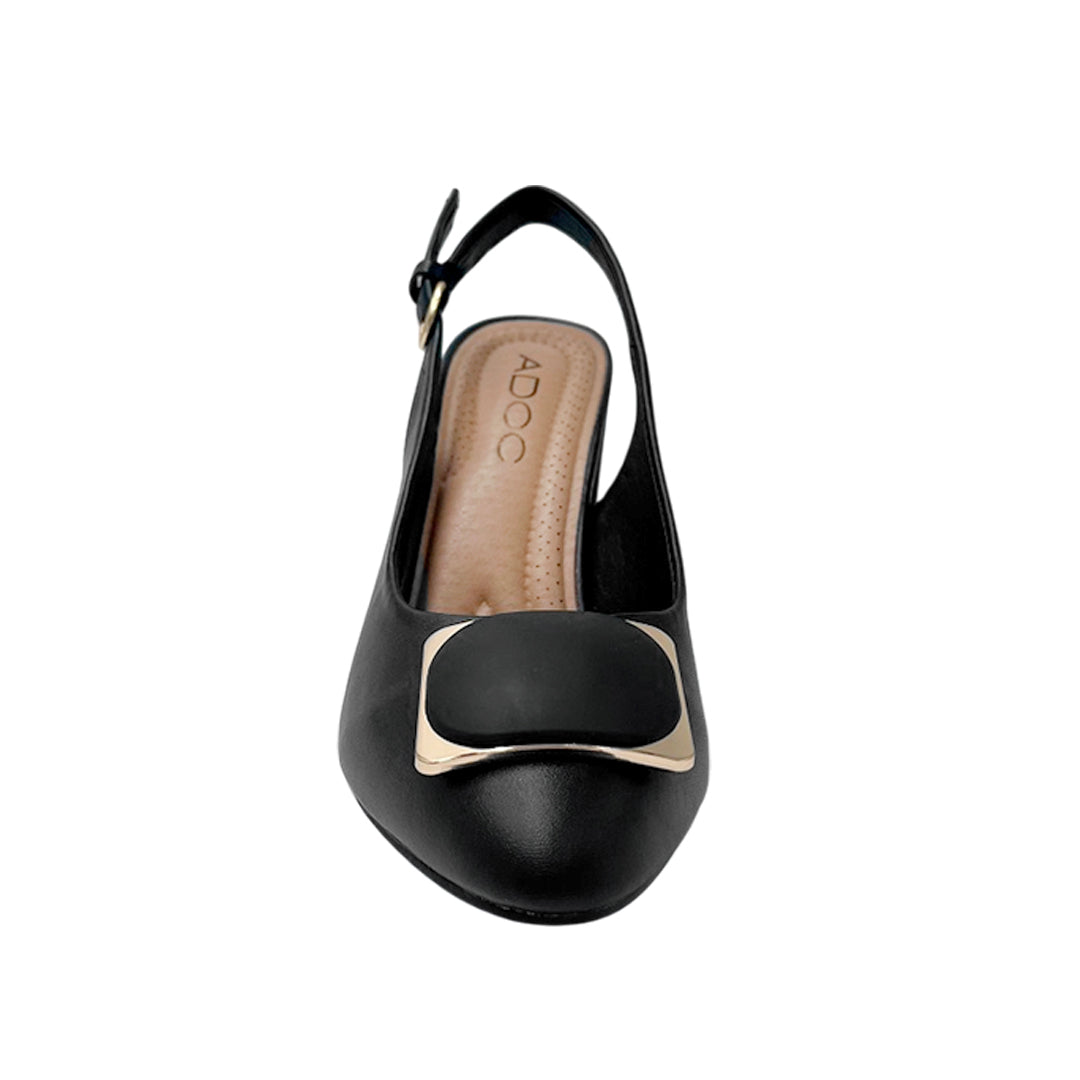 Tacones slingback de tacón grueso Belen para mujer color negro