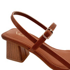Sandalias de tacón Ofelia para mujer color tan