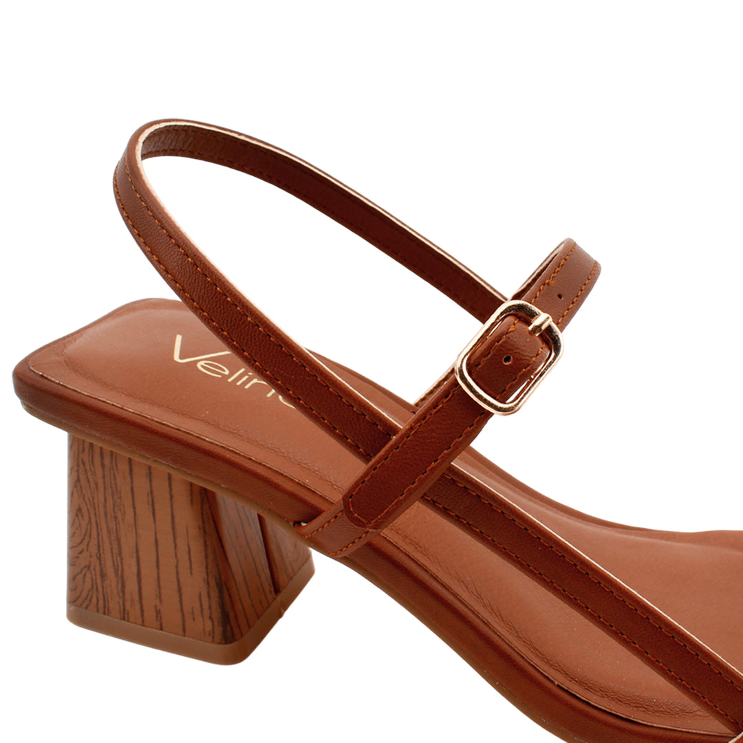 Sandalias de tacón Ofelia para mujer color tan